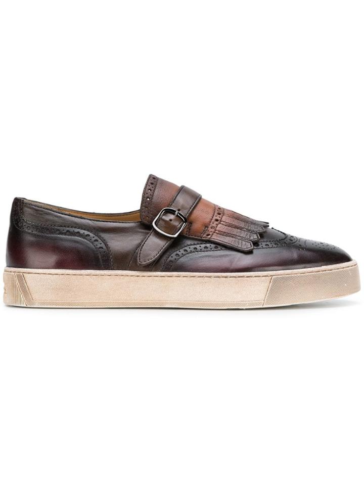 Santoni Fringed Sneakers - Brown