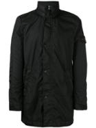 Stone Island Logo Patch Zip Jacket, Men's, Size: Medium, Black, Polyamide