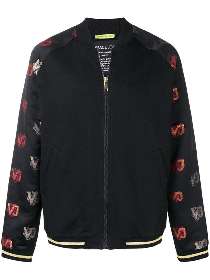 Versace Jeans Tiger Jacquard Bomber Jacket - Black