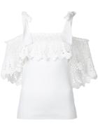 Irene Crochet Off-shoulder Blouse - White