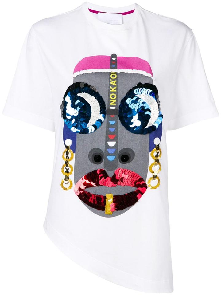 No Ka' Oi Sequin Embellished T-shirt - White