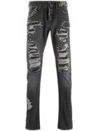 Philipp Plein Milano Cut Studded Jeans - Grey