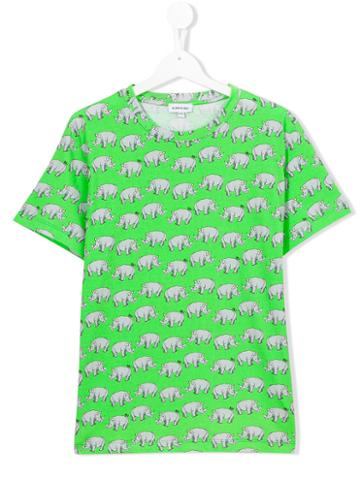 Au Jour Le Jour Kids Rhinoceros Print T-shirt, Boy's, Size: 14 Yrs, Green