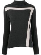 Lorena Antoniazzi Stripe Detail Ribbed Sweater - Grey