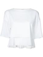 Taro Horiuchi Pleated Hem Blouse, Women's, White, Cotton