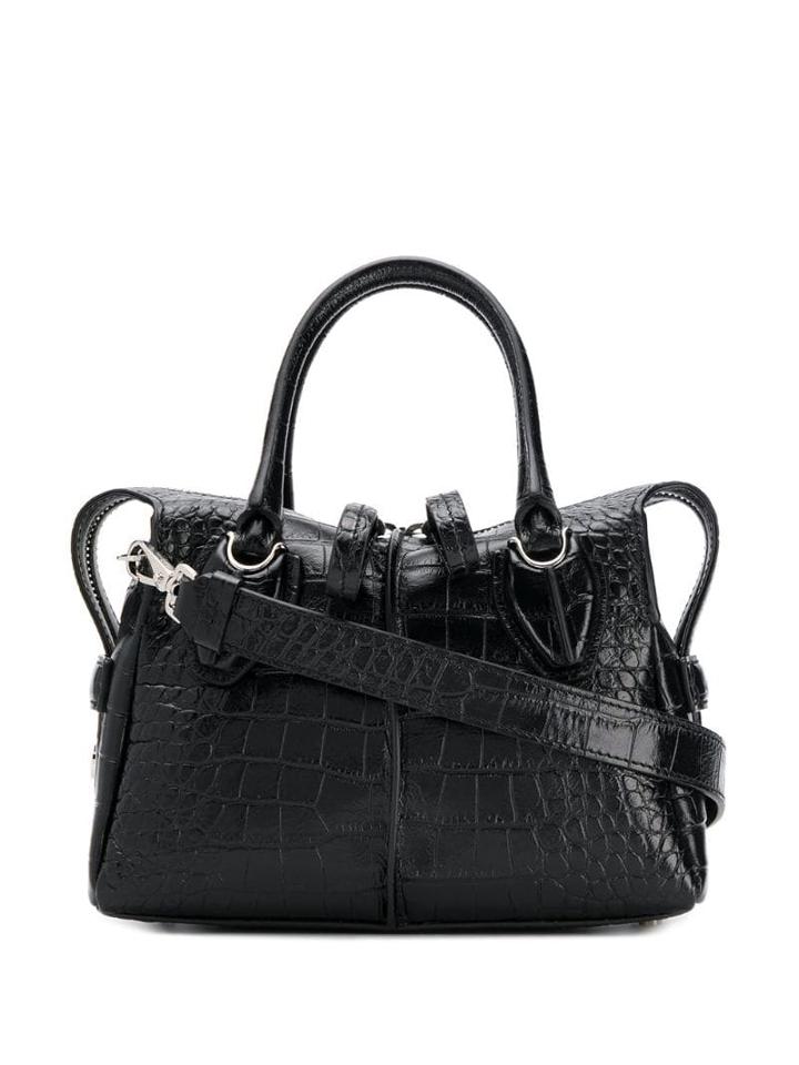 Tod's Crocodile Effect D-styling Tote Bag - Black