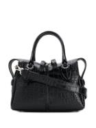Tod's Crocodile Effect D-styling Tote Bag - Black