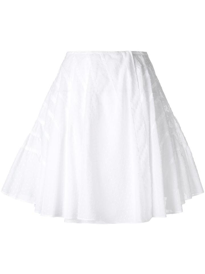 Alaïa Pleated Skirt, Women's, Size: 38, White, Cotton
