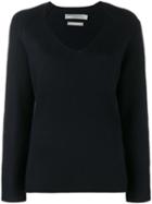Vince V-neck Jumper, Women's, Size: Large, Blue, Cashmere