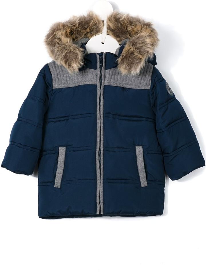Tartine Et Chocolat Hooded Padded Coat, Toddler Boy's, Size: 12 Mth, Blue