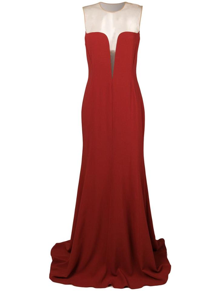 Stella Mccartney Sheer Panel Evening Dress - Red