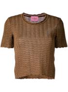 D'enia - Textured Cropped Knit - Women - Nylon/polyester/acetate - L, Grey, Nylon/polyester/acetate