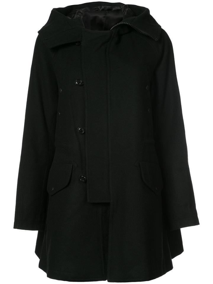 Y's Classic Buttoned Coat - Black