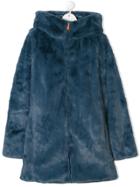 Save The Duck Teen Reversible Faux Fur Coat - Blue