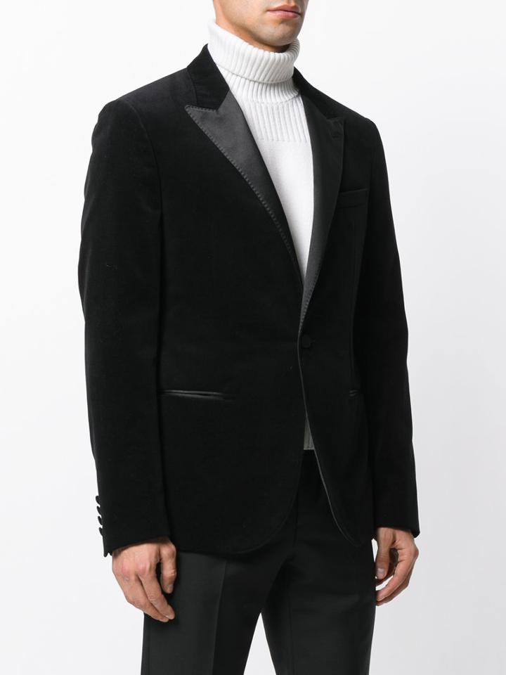 Lanvin - Velvet Blazer - Men - Cotton/cupro - 50, Black, Cotton/cupro