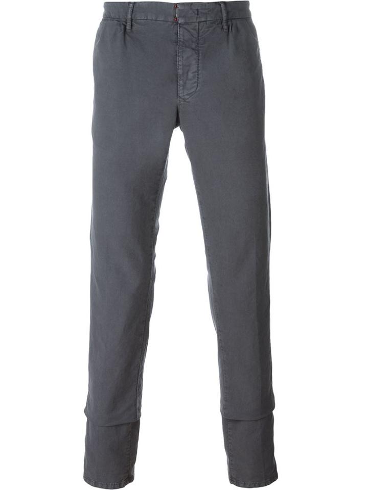 Incotex Straight Leg Trousers, Men's, Size: 31, Grey, Cotton/spandex/elastane