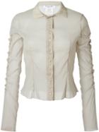 Christian Dior Vintage Sheer Shirt, Women's, Size: 40, Nude/neutrals