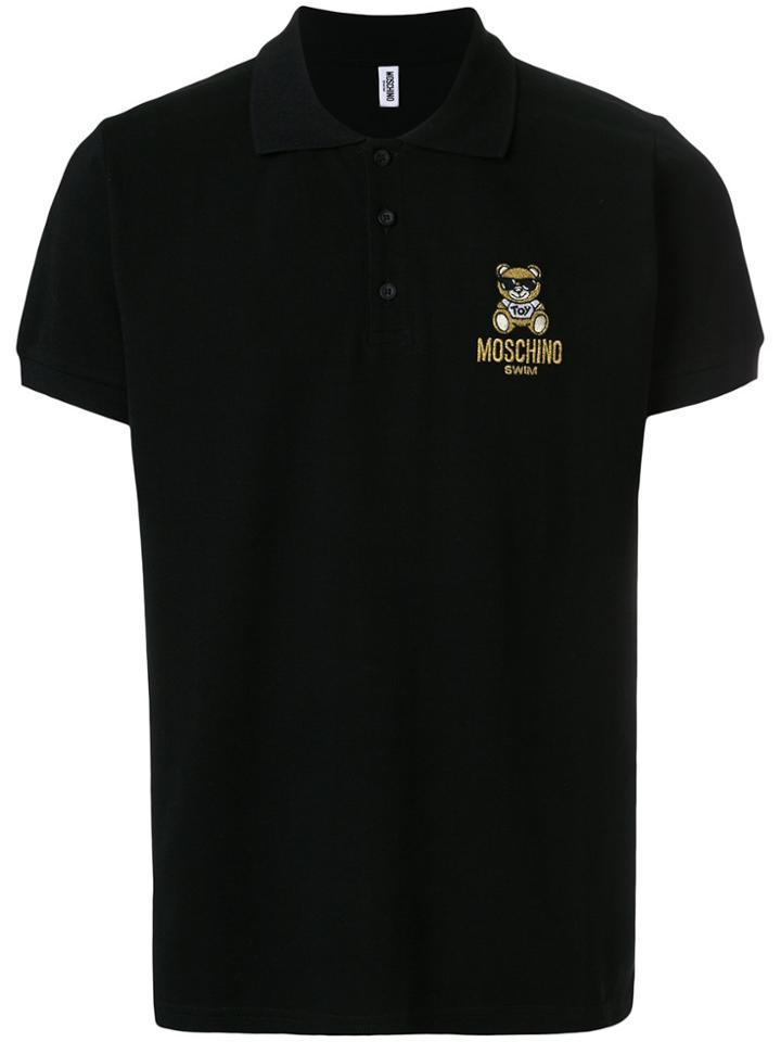 Moschino Teddy Bear Logo Polo Shirt - Black