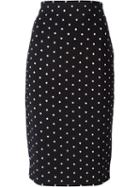 Givenchy Cross Print Pencil Skirt, Women's, Size: 38, Black, Viscose/spandex/elastane/silk