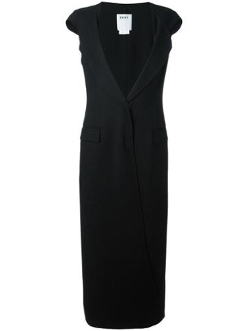 Dkny Sleeveless Hooded Coat, Women's, Size: Xs, Black, Polyester/wool/spandex/elastane