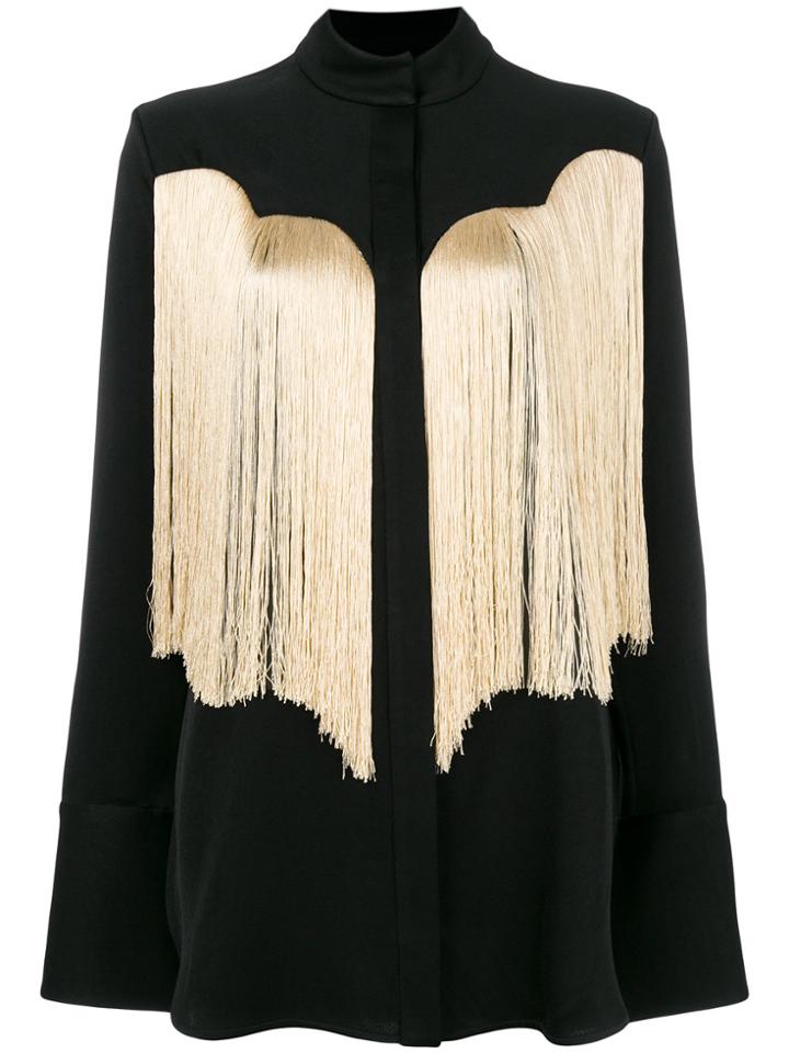 Ellery Fringed Fitted Shirt - Black