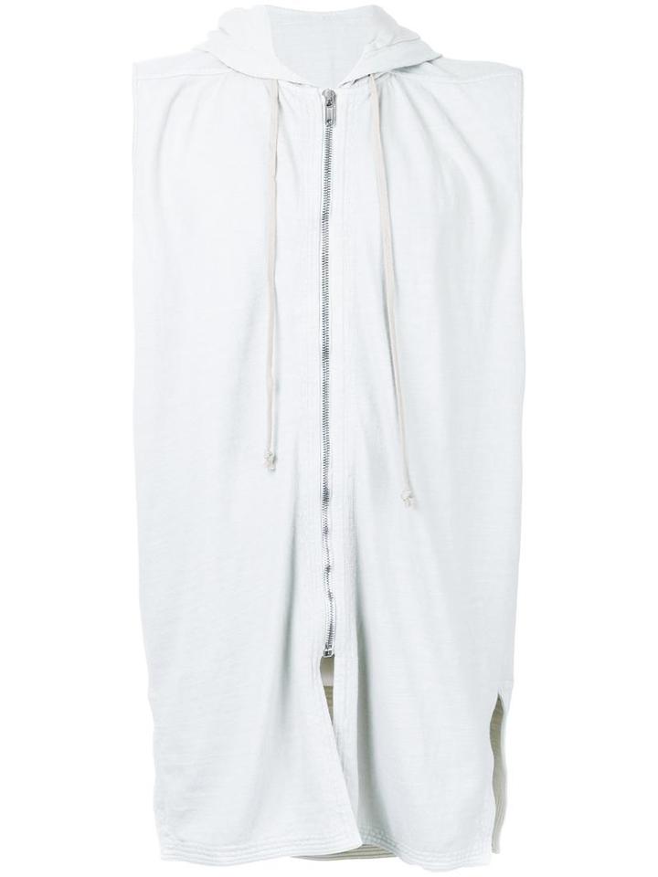 Rick Owens Drkshdw Hooded Zipped Tank, Men's, Size: Xl, Grey, Cotton