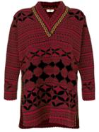 Fendi Scalloped Oversized Sweater - Red