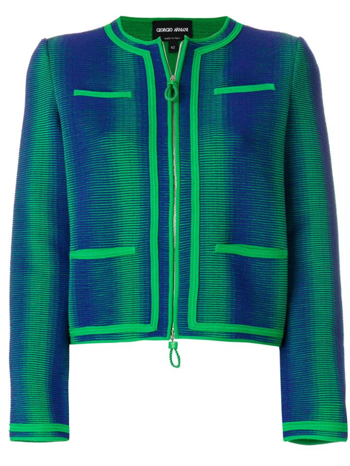 Giorgio Armani Interrupted Flounce Cardigan - Green