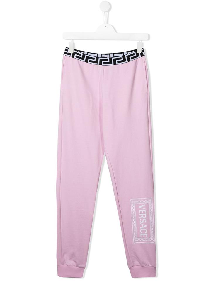 Young Versace Teen Logo Printed Track Pants - Pink