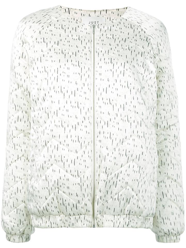 Just Female - Flint Bomber Jacket - Women - Silk/polyester/spandex/elastane - Xs, White, Silk/polyester/spandex/elastane