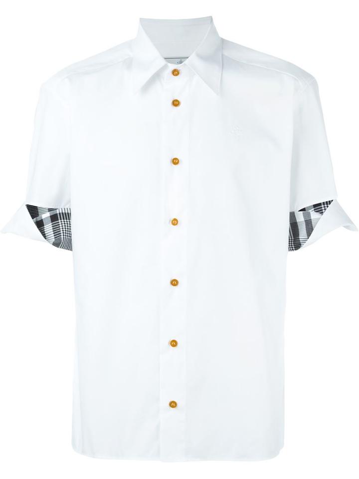 Vivienne Westwood Man Cut-out Check Cuff Shirt