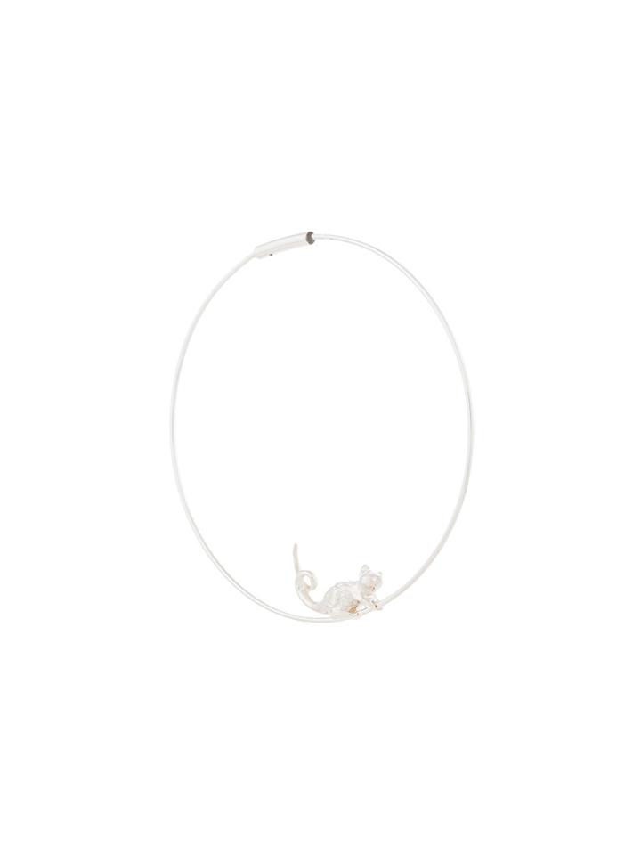 E.m. Bird Loop Earring - Metallic