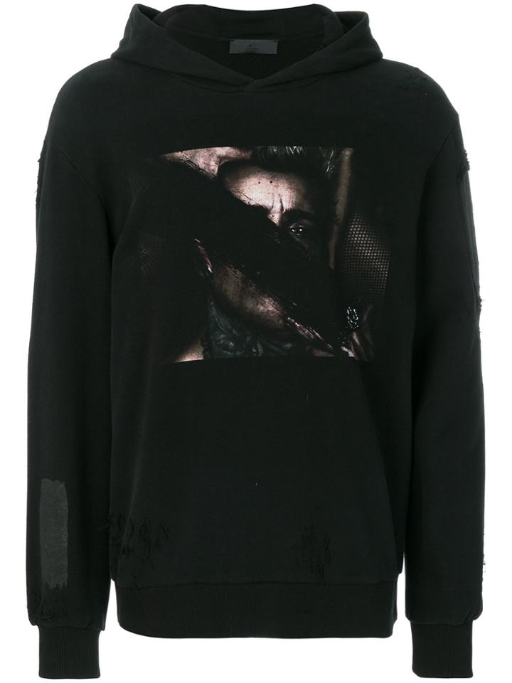 Rh45 Long Sleeved Printed Hoodie - Black