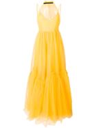 No21 Backless Tulle Gown - Yellow & Orange