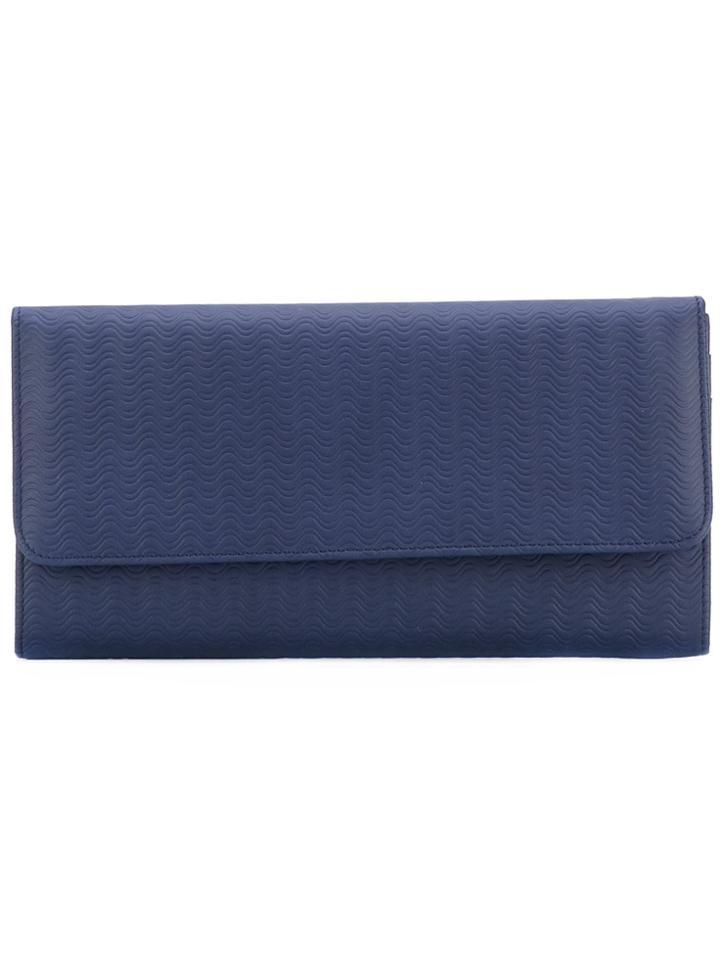 Zanellato Embossed Continental Wallet - Blue