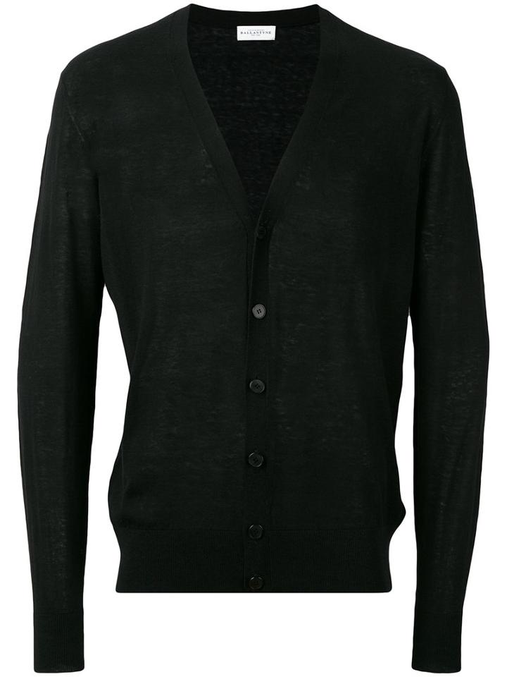 Ballantyne - V-neck Cardigan - Men - Silk/linen/flax - 48, Black, Silk/linen/flax