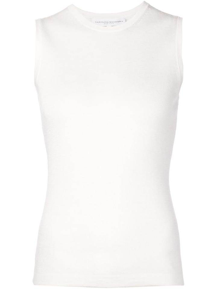 Carolina Herrera Fine Knit Tank Top, Women's, Size: Xl, Nude/neutrals, Silk/cashmere
