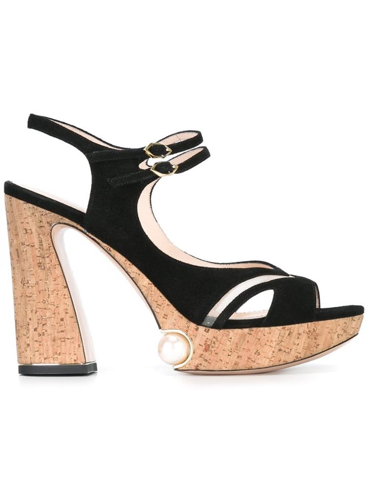 Nicholas Kirkwood 105mm Estella Pearl Platform Sandals - Black