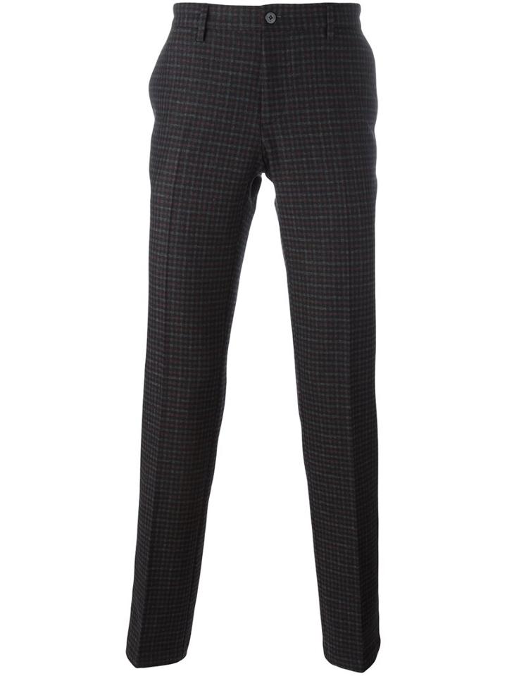 Etro Slim-fit Plaid Chinos, Men's, Size: 48, Cotton/polyamide/polyester/wool