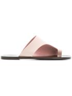 Atp Atelier Cut-out Toe Slides - Pink & Purple