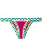Kiini - Embroidered Coco Bikini Bottom - Women - Cotton/nylon/polyester/spandex/elastane - S, Pink/purple, Cotton/nylon/polyester/spandex/elastane