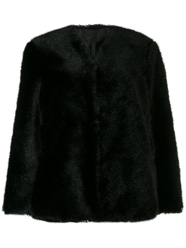 Sara Lanzi Faux-fur Coat - Black