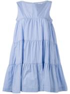 P.a.r.o.s.h. Tiered Mini Dress, Women's, Size: Medium, Blue, Cotton