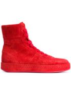 Ann Demeulemeester Hi-top Lace Up Sneakers - Red