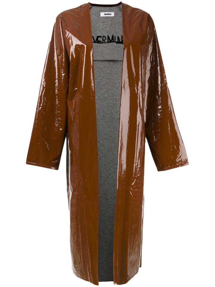 Marios - Oversized Coat - Women - Cotton/polyurethane - S, Brown, Cotton/polyurethane
