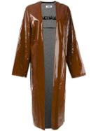 Marios - Oversized Coat - Women - Cotton/polyurethane - S, Brown, Cotton/polyurethane