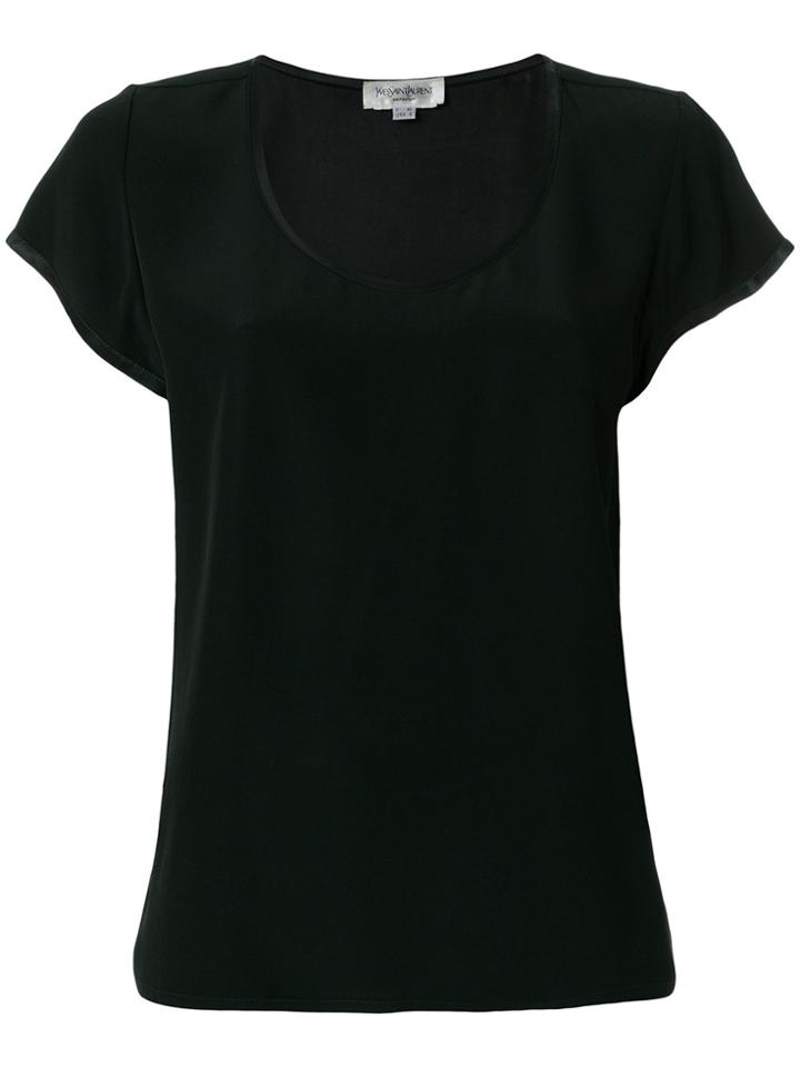 Yves Saint Laurent Vintage Scoop Neck T-shirt - Black