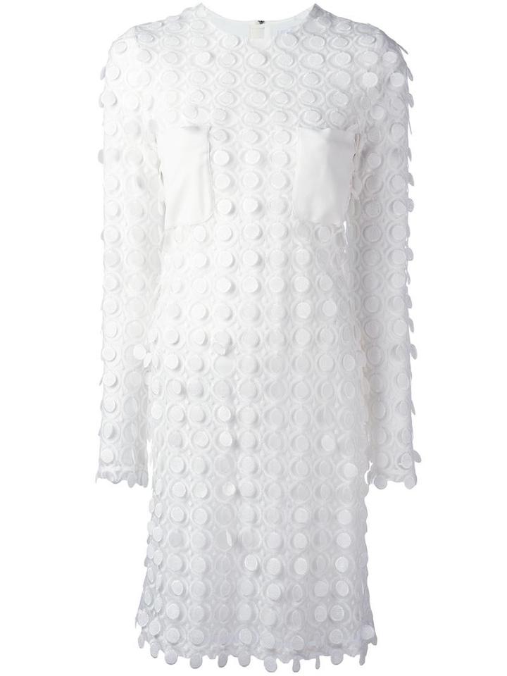 Carven Embroidered Dress, Women's, Size: 38, White, Polyester/viscose/acetate/silk