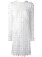 Carven Embroidered Dress, Women's, Size: 38, White, Polyester/viscose/acetate/silk