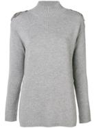 Ermanno Scervino Bead Embroidered Turtleneck Sweater - Grey